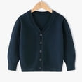 thumbnail image 2 of Tranfacy Long Sleeve Shirts for Girls, Fall Tops, Children Long Sleeve Fleece Knitted Cardigan Solid Color V-Neck Sweater Button Shirts, 2 of 6