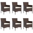 thumbnail image 2 of vidaXL 7 Piece Garden Dining Set with Cushions Brown and Black, 2 of 5