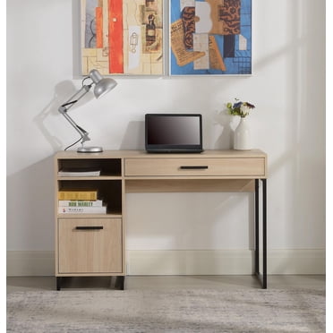 Mainstays Bureau d’écriture en bois et métal avec 1 tiroir et 1 porte pour adulte adolescent, 29,92 po.
