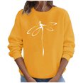 thumbnail image 1 of Penkiiy Blouses pour Femmes Hauts pour Femmes Automne Manches Longues Chandail Ample à Enfiler Chemise Décontractée Dames Imprimé Poitrine Chandails à Col Rond Jaune Vêtements Y2K, 1 of 8