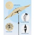 thumbnail image 2 of 9FT Outdoor Patio Umbrella with Crank Lift, Double Layer Wind Vent & Push-Button Tilt,UV Protection, Waterproof, Heavy Duty 8 Rib Design for Deck, Pool, Garden, 2 of 7
