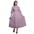 thumbnail image 1 of Bimba Robe à Manches Roulées pour Femmes à Imprimé Floral, Col Mandarin, Chemise Boutonnée - Grand, 1 of 5