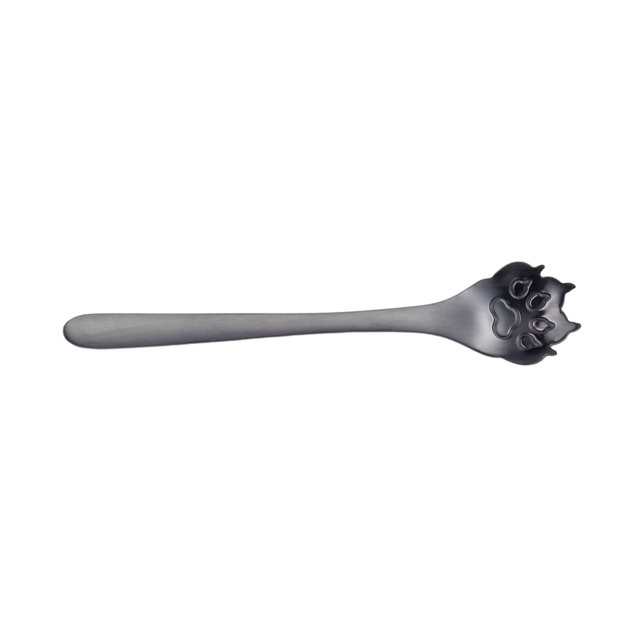 Ruiboury Exquisite Stainless Steel Mixing Spoon For Tea Essential For Tea Lovers Essential For Tea Drinking Stainless Steel Spoon dog paw black 1 1Set