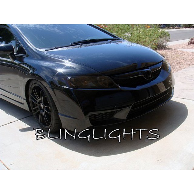 Pour 2009 2010 2011 Honda Civique Teinte Fumée Lampes de Tête Overlays Film Protection