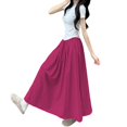 thumbnail image 2 of Pantalons pour Femmes Été Simple & Mode Jupe Longue Froissée pour Femmes Taille Haute Élastique Jupe Midi Jupe Maxi Décontractée avec Poches Pantalons Décontractés pour Femmes, 2 of 4