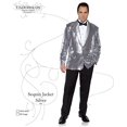 thumbnail image 4 of Silver Shimmer Sequin Adult Costume Jacket XX-Large, 4 of 4