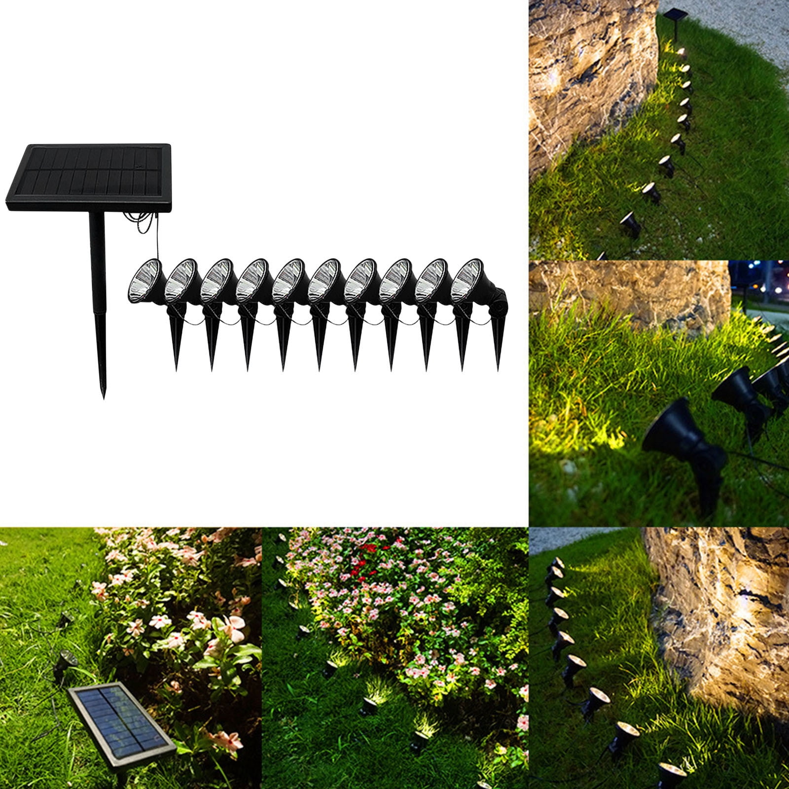 Kadlawus Solar Yard Lights for Garden, IP68 Waterproof Outdoor Landscape Lights, RGB Color Changing Pond Lights, Solar Powered Decorative Spotlights for Lawn, Patio, Pathway