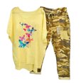thumbnail image 1 of Ensembles pour Femmes Vêtements d'Été Ensemble Imprimé Col Rond Manches Mi-Longues Pull + Pantalon Ensemble Assorti pour Femmes en Solde, 1 of 6
