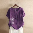thumbnail image 3 of Hauts d'Été pour Femmes,Hauts d'Été pour Femmes,T-Shirt à Col d'Été pour Femmes à Manches Courtes Décontracté Imprimé avec Boutons,Shorts pour Femmes,Hauts d'Été pour Femmes, 3 of 3