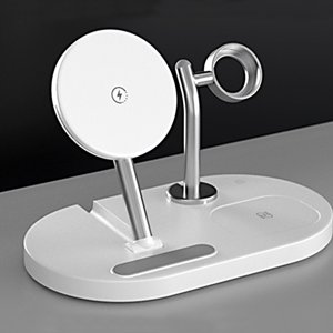 15 W Chargeur sans fil vertical pliant magnétique et téléphone mobile 3-in-1, Chargeur de téléphone/tête avec borne de recharge de montres