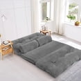 thumbnail image 2 of Gymax Floor Sofa Bed 6-Position Adjustable Sleeper Lounge Couch with 2 Pillows Grey, 2 of 10