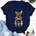 thumbnail image 4 of Blouse d'Été Grande Taille à Manches Courtes pour Femmes, T-shirt à Col Rond avec Imprimé Lapin, Blouse Décontractée Ample à Manches Courtes de Pâques, T-shirt à Col en V pour Femmes en Liquidation, 4 of 8