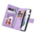 thumbnail image 2 of Case for Samsung Galaxy S21 5G Cover Zipper Pocket Wallet Case Magnetic Protective - Purple, 2 of 5
