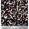 thumbnail image 3 of Soimoi Brown Rayon Crepe Fabric Filigree Damask Print Sewing Fabric Yard 46 Inch Wide, 3 of 3