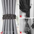 thumbnail image 4 of 2 Pack Strong Magnetic Curtain Tiebacks Upgrade Nordic Simple Style Drape Tie Backs Double Color Weave Rope Knot Decorative Curtain Holdbacks for Home & Office Window Drapery, 4 of 7