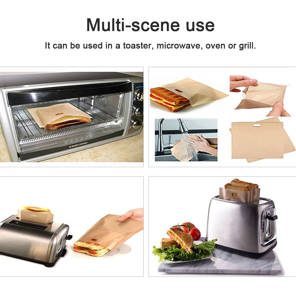 Toaster Bag Reusable Bread Pocket Portable Washable Sandwich Baking Toaster Bag; Toaster Bread Pouch for Camping Barbecue