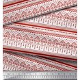 thumbnail image 3 of Soimoi Red Poly Georgette Fabric Aztec Geometric Fabric Prints By Yard 42 Inch Wide, 3 of 3
