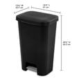 thumbnail image 4 of Sterilite 11.9 Gal Rectangle Step On Trash Kitchen Wastebasket (4 Pack), 4 of 10