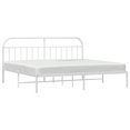 thumbnail image 3 of vidaXL Metal Bed Frame with Headboard White 193x203 cm, 3 of 5