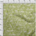 thumbnail image 3 of oneOone Cotton Jersey Light Green Fabric Abstract Face Craft Projects Decor Fabric Printed By The Yard 58 Inch Wide, 3 of 4