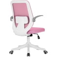thumbnail image 1 of BestOffice Home Office Chair, Lumbar Support Breathable Ergonomic, Flip Up Armrests for Conference Room, Pink, 1 of 7