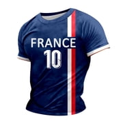 LUOGENLI T-shirts Homme pour Hommes T-Shirt Homme Imprimer France Thème T-Tshirt Casual Col d'équipage T-Chirt manches courtes T-Vein Tee T-shirts Homme Blanc Pâques Hommes T'shirts Graphisme Tees Summer Clothes Navy S