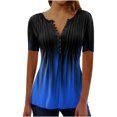 thumbnail image 1 of Chemisiers à Manches Courtes pour Femmes Mode Décontractée Imprimé Col Rond Ample T-Shirt à Manches Courtes Haut Blouse Chandail Femmes Hauts à Manches Courtes Femmes Blouse à Manches Courtes, 1 of 5