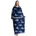 thumbnail image 4 of Blanket Hoodie Robe With Giant Pocket Lamb Lined Design For Spring Winter Fall Sleeping Wear, 4 of 6