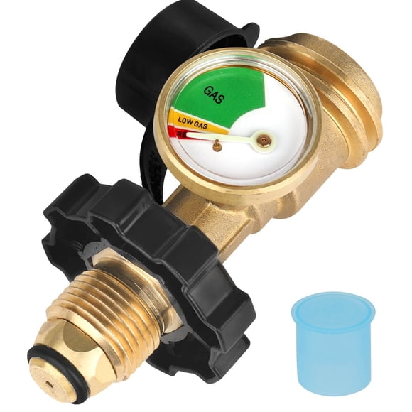 Clearance! beishanbush Propane Tank Adapter Propane Gauge for 100 Lb Propane Tank Fit Pol To Qcc1 Propane Tank Adapter Pol To Qcc1 / Type Old To New Connection Type Solid Brass One Size Black