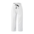 thumbnail image 4 of NECHOLOGY Women's Plus Size Loose Soft Drawstring Capri Yoga Pants, White, Size M, 4 of 5