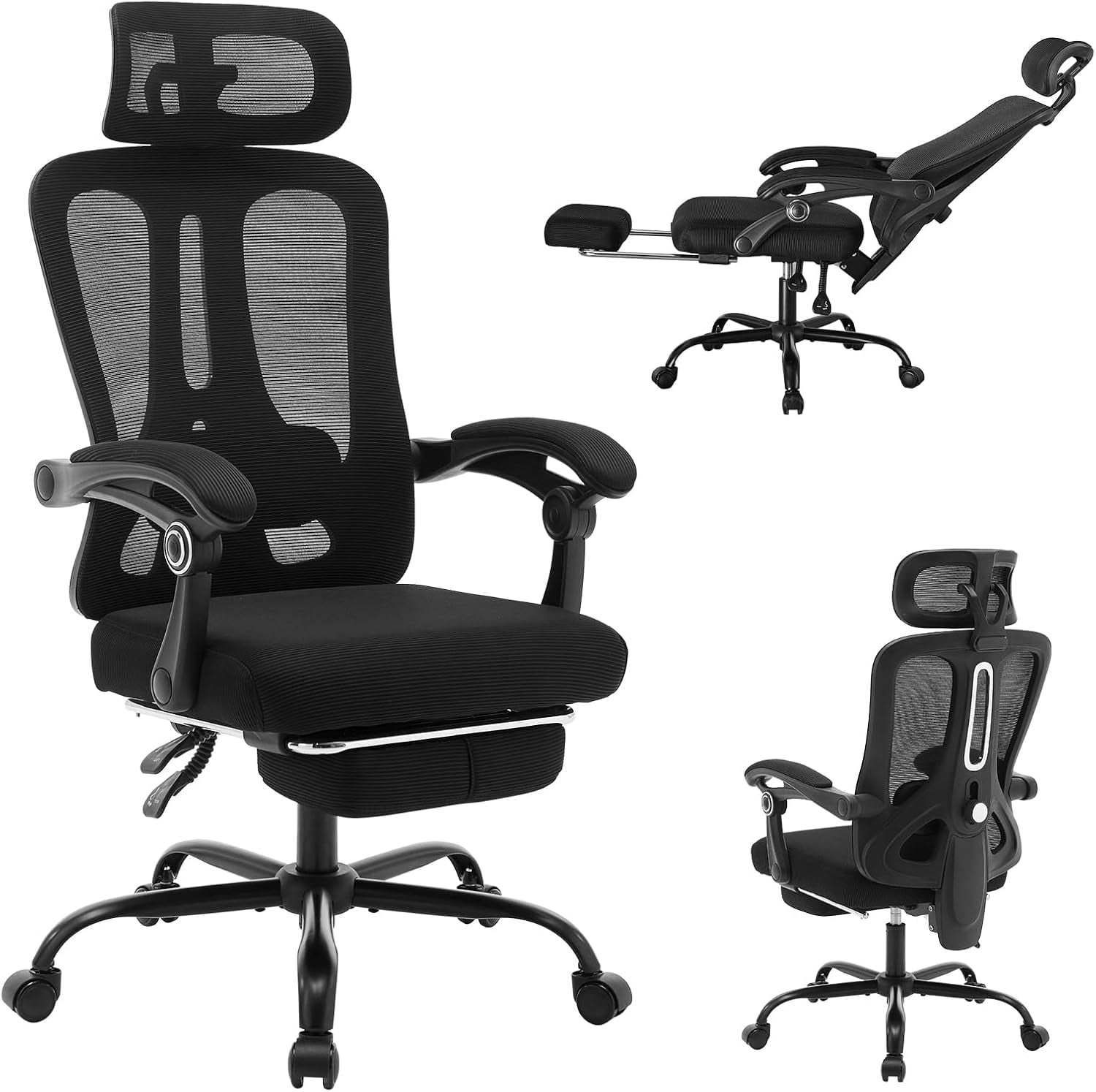 PIONEERWORKS Ergonomic Office Chair, Lumbar Support, Adjustable Height with Armrests for Adults