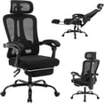thumbnail image 1 of Bingirl Office Chair,Swivel Task Chair with Adjustable Lumbar Support,Home Office Chair with Footrest,Mesh High Back Gaming Chair Off White, 1 of 7