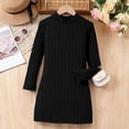 thumbnail image 5 of HXWCHs Robe Brodée Filles Coupe Ajustée Robe Moulante Hiver Chaude Extensible Col Roulé Manches Longues Tenue Décontractée pour Tout-Petits et Enfants avec Doux Noir 9-10 Ans, 5 of 5
