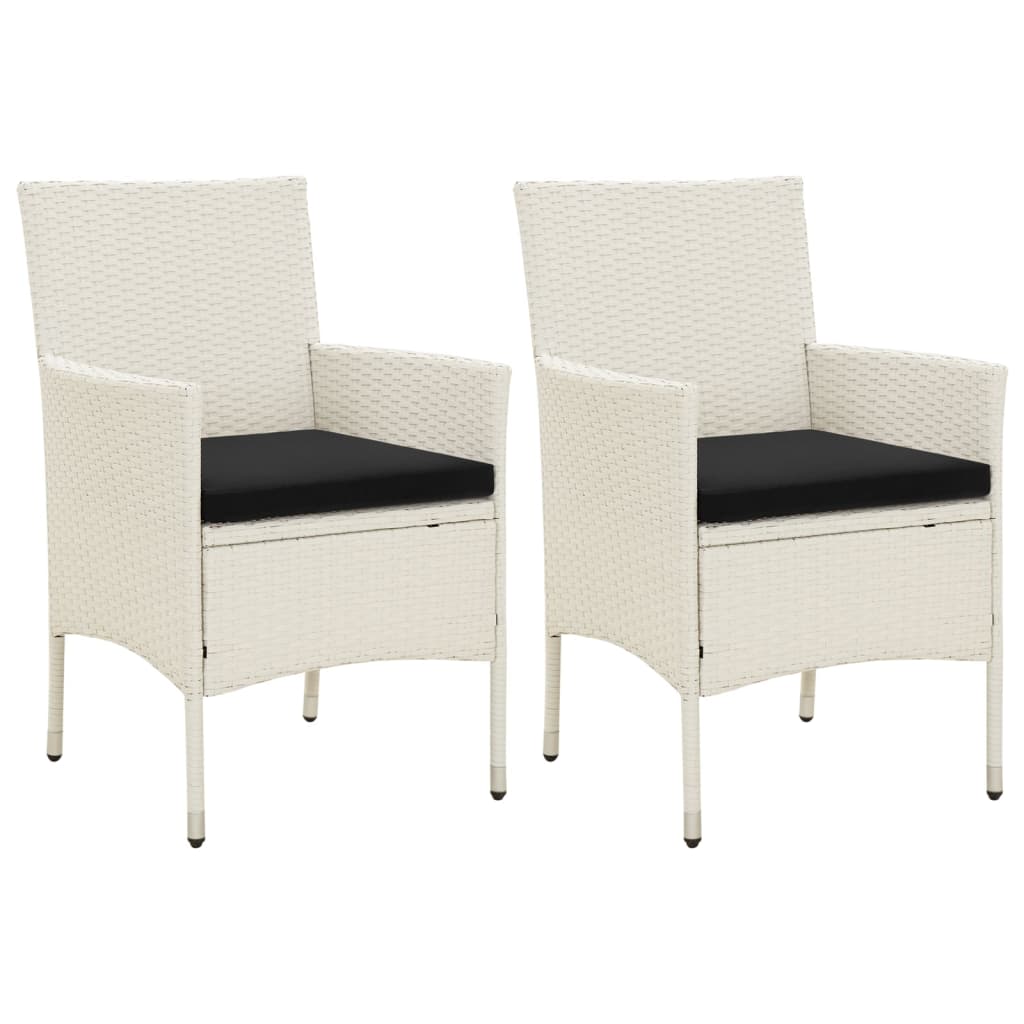 vidaXL Chaises de Jardin avec Coussins 2 Pcs Rotin Synthétique Blanc