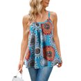 thumbnail image 1 of Charmo Womens Flowy Pleated Camisole Built in Bra Adjustable Straps Loose Tank Tops S-3XL, 1 of 6