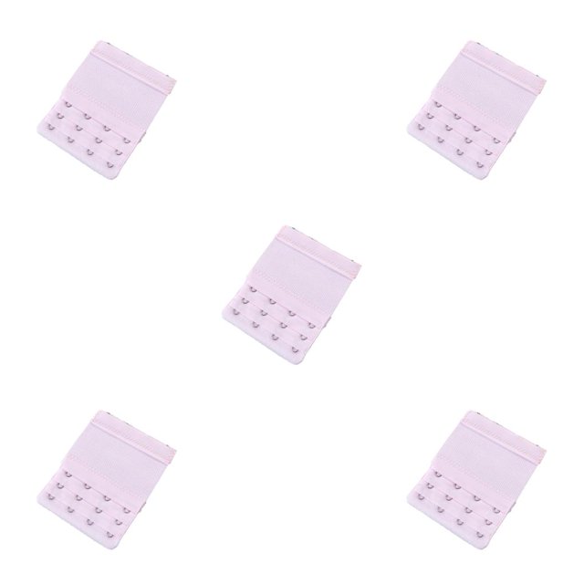 Baohd Extension Strap Bra Extender Buckle 3 Rows 3 Hooks Women Multicolor Lengthened Band Lingerie Replacement Intimates pink 5Set
