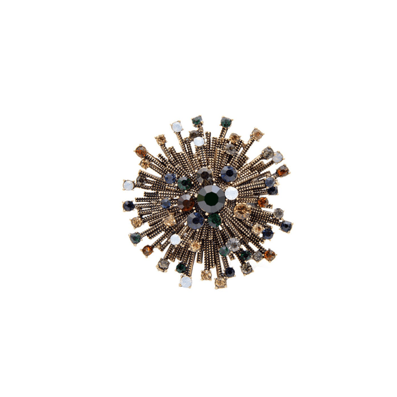 Don't Ask Broche en Cristal Doré pour Femmes – Broche Élégante en Cristal pour Femmes