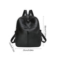 thumbnail image 3 of Black Leather Backpack, Durable Material With Multiple Compartments, Adjustable Straps, For School, Work, And Travel, 3 of 6