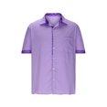 thumbnail image 2 of EGNMCR Chemise Décontractée pour Homme à Manches Courtes, Col à Revers, Couleurs Contrastantes, Blouse T-shirt à Col Rabattu, 2 of 5