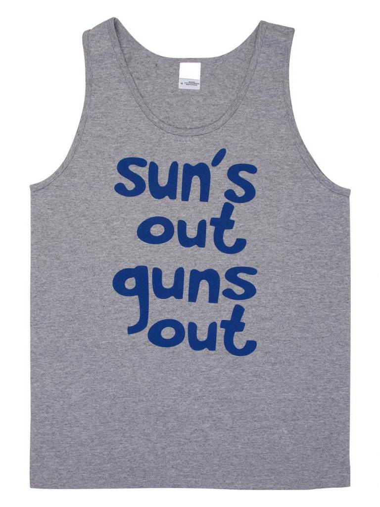 Sun's Out Guns Out Débardeur de Plage - Gris - Grand