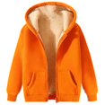 thumbnail image 1 of Womens Sherpa Jacket, Comdrip Womens Winter Daily Solid Zipper Neck Long Sleeve Pockets Sweatshirt Tops Warm Jacket Womens Zip Up Sweatshirt orange 5XL, 1 of 3