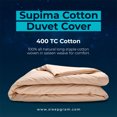 thumbnail image 3 of Sleepgram Supima 400 Thread Count Cotton Zippered Duvet Cover, Queen, Sand, 3 of 8