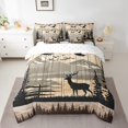 thumbnail image 2 of 7 Piece Bed in a Bag Twin Size Comforter Set for Kids Rustic Moose Bedding Set,Farm Deer Bear Reversible Bed Set,Hunting Themed Comforter with Sheet Set,All Season, 2 of 5