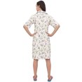 thumbnail image 4 of Bimba Chemise de Nuit à Manches Courtes pour Femmes, Imprimé Floral Violet, avec Poches - 4, 4 of 6