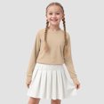 thumbnail image 2 of Curenmufel Longues Chandails à Manches Filles Filles Chandails à Manches Longues Enfants T-Shirts à Col Rond Hauts d'Automne Tees Taille 9-10 (Kaki, 9-10 Ans), 2 of 8