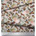thumbnail image 2 of Soimoi Polyester Crepe Fabric Geometric,Bird & Animals Patchwork Print Fabric by The Yard 52 Inch Wide, 2 of 3