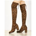 thumbnail image 4 of Unique Bargains Bottes Cuissardes à Talon Épais à Bout Rond pour Femmes, 4 of 8