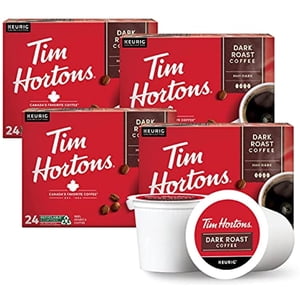 Tim Hortons Dark Roast Coffee , Single-Serve K-Cup Pods Compatible With Keurig Brewers, 96Ct K-Cups, Red