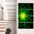thumbnail image 1 of Glowing Green Fractal Flower on Black - Floral Canvas Art Print, 1 of 1