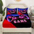 thumbnail image 3 of Erosebridal Gradient Gamepad Print Sheet Set Queen, Teens Gamer Bedding Sets Queen Size, Gaming Theme Room Decor 4pcs, 3 of 7
